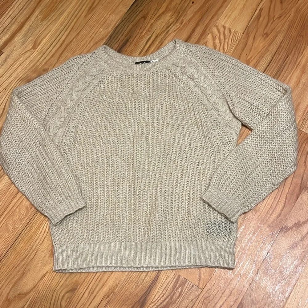 Urban Outfitters BDG Mohair Cable Knit Sweater in Beige